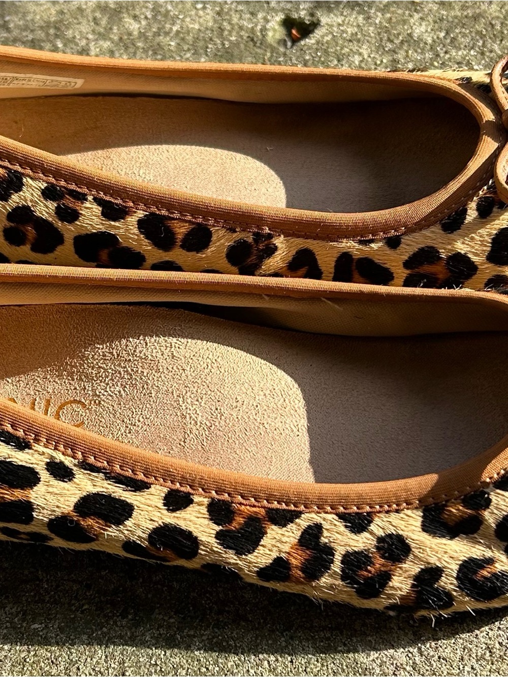 Vionic Leopard Print Ballet Flats with Tan Cap Toe - Picture 4 of 6